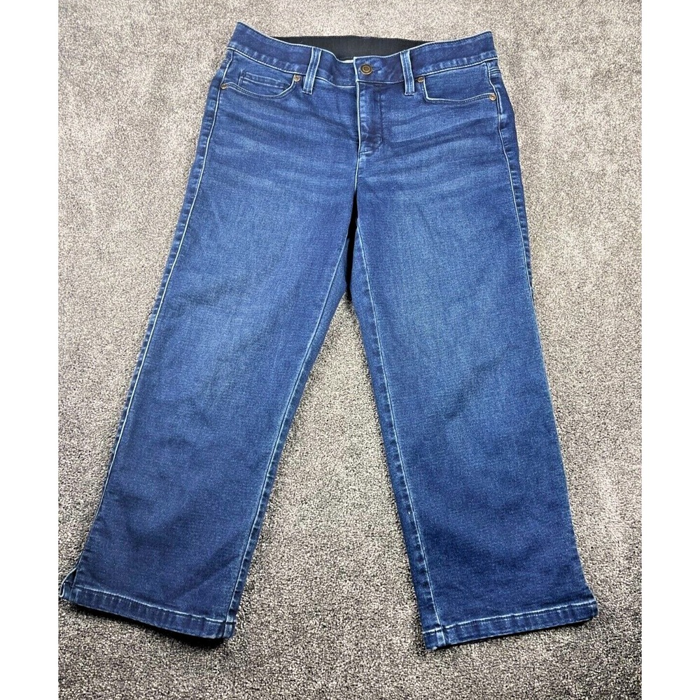 Soma Stretch Jeans Waist Crop Blue Denim Jeans Comfort Waist Womens Size M